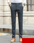 Men’s Stretch Suit Pants – Thick Business Slim Fit with Non-Iron Finish