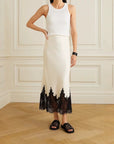 ✨ Satin Lace Fishtail Skirt for Women – Elegant & Feminine