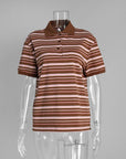 Women's Stripe Polo Shirt – Cotton