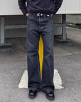 Schwarze Stonewashed Loose Straight Jeans HERREN