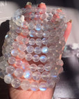 ๐ Women's Natural Blue Moonstone Bracelet โ Healing Crystal Jewelry (6-10mm) โ Boho Chic Spiritual Gift