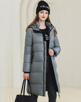 Women’s Winter Warm Hooded Long Coat – Down Cotton Padded Jacket with Pockets
