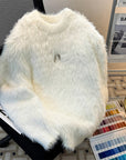 Men’s Mink Sweater – American Retro Loose Thick Winter Pullover