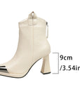 Women’s Retro Pointed-Toe Mid-Calf Boots – Elegant High-Heel PU Fashion Boots