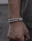 Men’s 999 Sterling Silver Wheat Ear Bracelet – Original Design Beaded Style