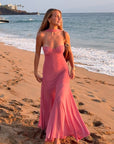 🌺 Island Muse : Robe tube longue en coton biologique