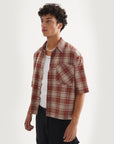 Loose Short Plaid Fashion Short Sleeve Shirt
