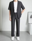 Half Sleeve Small Suit COAT+PANTS