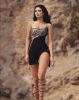 Women’s Sling Lace Slit Bandage Dress – Sexy Nightclub Party Style