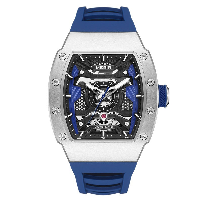 Men’s Business Mechanical Watch – 316 Stainless Steel Case with Silicone Strap
