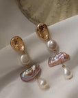 Women’s Lavender Baroque Pearl Earrings – Natural Irregular Pipa Bead Studs
