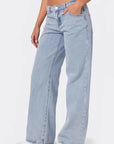 Women’s Simple Low-Waist Wide-Leg Jeans – Classic Straight Denim for Effortless Style