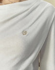 Diagonal Collar Bottoming Shirt Elegant Knitted