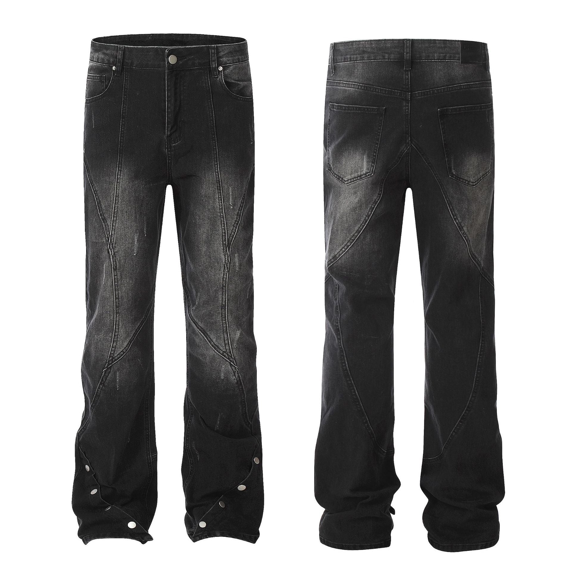 🖤 Men's Classic Slim Fit Jeans - Premium Black Denim (Mid Waist, Micro-Stretch)