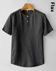 Men’s Cotton & Linen Casual T-Shirt – Short Sleeve Summer Essential
