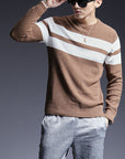 🧶✨ Men’s Striped Cotton Sweater – Timeless Comfort Meets Modern Style