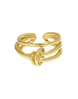 Women’s Multi-Layer Knotted S925 Sterling Silver Ring – Adjustable Open Design