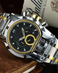 Men’s Oval Dial Quartz Watch – 49mm Stainless Steel