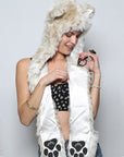 Hat Scarf Gloves One 100CM Faux Fur Hat