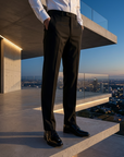 Pantalon de costume habillé pour homme – Pantalon de ville coupe droite, confortable, infroissable et au style classique pour le bureau