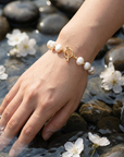 Women Natural Baroque Pearl Bracelet – Genuine Freshwater Irregular 8–9mm White Pearl Jewelry