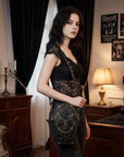 Women’s Gothic Coffin Shape Crossbody Bag – PU Leather Shoulder Purse with Chain Detail & Adjustable Strap