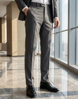 Pantalon de costume habillé pour homme – Pantalon de ville coupe droite, confortable, infroissable et au style classique pour le bureau