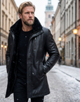Men’s Genuine Sheepskin Leather Jacket – Fleece-Lined & Winter-Ready