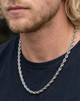 Men’s Stainless Steel Twist Chain Necklace – Hip-Hop Style 18K Gold/Silver Plated Chain with Durable Finish & Multiple Length Options