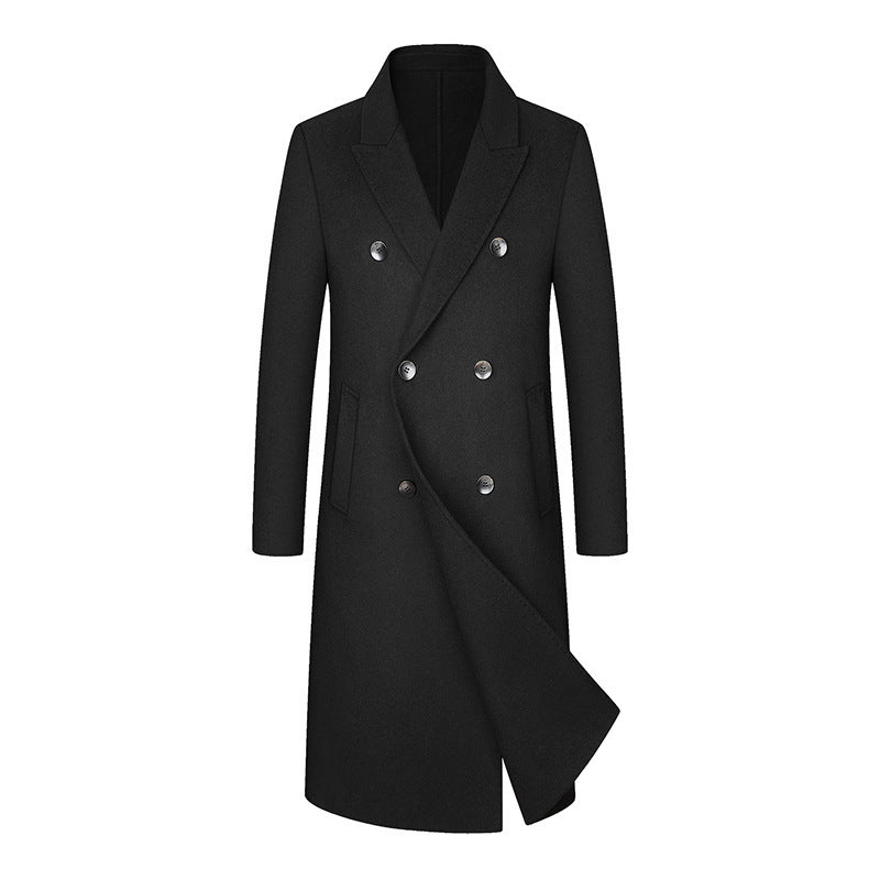 🧥 Men’s Woolen Trench Coat – Classic & Commanding