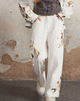 Men's Color-Block Denim Pants - Straight Leg Streetwear Jeans