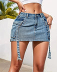 👖 Y2K Low-Rise Denim Mini Skirt – 90s Throwback with Edge