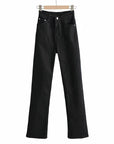 Women's Slim Micro Flare Jeans - High Waisted Cotton Stretch Denim (Black/Dark Blue/Light Blue) Casual & Comfortable