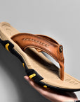 Genuine Leather Flip Flops Outdoor Wear Non-slip