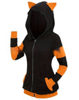 Women’s Thickened Cat Ear Zipper Hoodie – Playful Comfort Meets Cozy Streetwear
