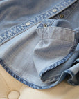 Women’s Tencel Denim Shirt – Long Sleeve Loose Fit with Chic Detailing