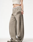 Pantalon large en velours côtelé pour femme – Coupe droite, taille naturelle (taille unique pour la plupart des tenues)