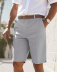 Men's Business Suit Shorts – Summer Casual Polyester Shorts |