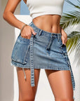 👖 Y2K Low-Rise Denim Mini Skirt – 90s Throwback with Edge