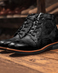 Bottines à lacets en cuir pour homme – Un style robuste et un confort tout au long de la journée
