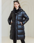 Women’s Winter Warm Hooded Long Coat – Down Cotton Padded Jacket with Pockets