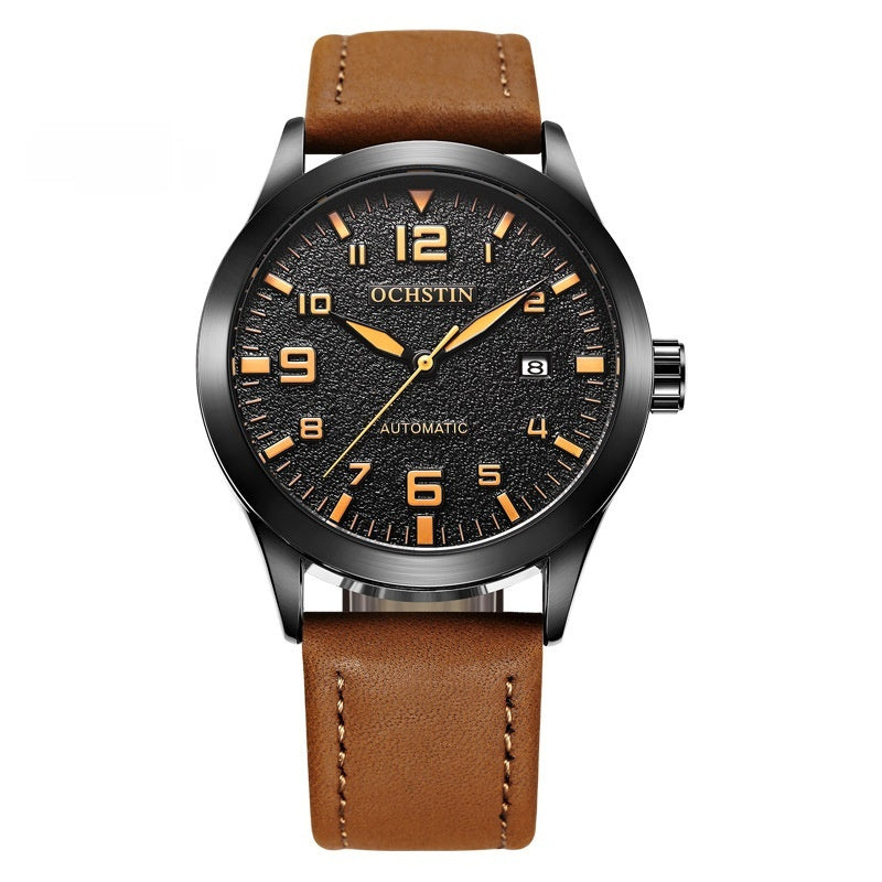 Men’s Business Retro Automatic Mechanical Watch – Genuine Leather Strap Classic Timepiece