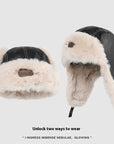 Women’s Warm Vintage Leather Pilot Hat – Retro Dome Style