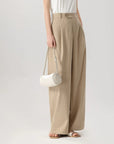 Women’s Loose Casual Work Pants - High Waist Viscose Trousers (Coffee/Gray/Black, S-XL) Office Commute Wide Leg Pants