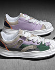 Women's Zebra Print Platform Sneakers - Couple Heelless Chunky Shoes (3-5cm Mid Heel, 8 Colors, EU 36-44) Breathable Canvas & Leather