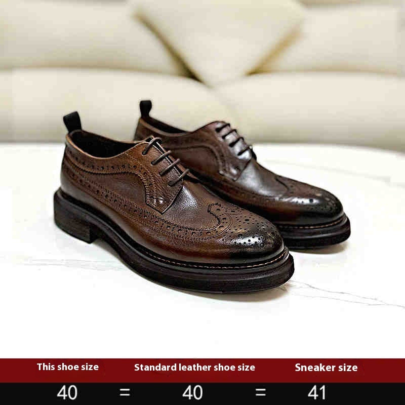 Leder Brogue Herrenschuhe Dick