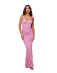 Women’s Backless Pleated Suspender Dress - High Waist Sleeveless Maxi (Pink/Blue, XS-XXL) Polyester Flowy Summer Gown