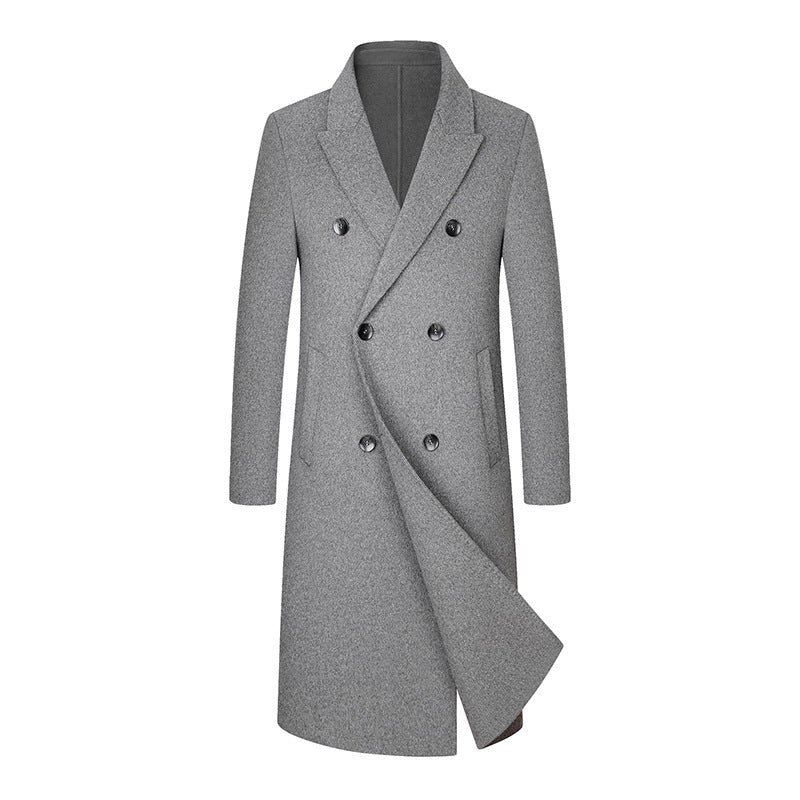 🧥 Men’s Woolen Trench Coat – Classic & Commanding