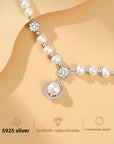 Women Natural Freshwater Pearl Sterling Silver Necklace – S925 Silver Ball Chain Light Luxury Chinese Style Pendant
