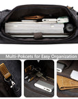 👜 Vintage Men's Shoulder Bag – Frosted PU Leather | Distressed Gray-Camel | Crossbody Styling